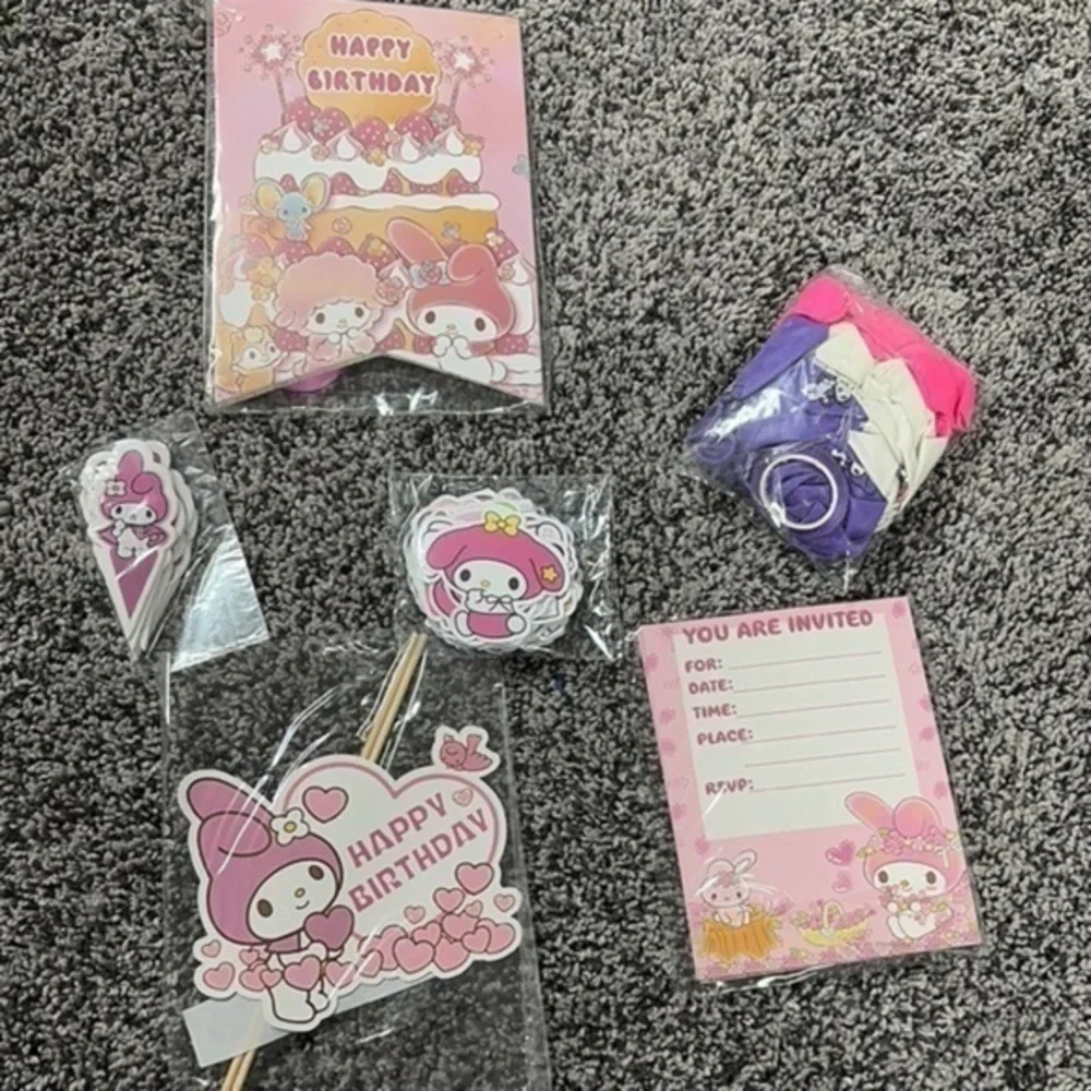 My Melody Birthday Party Supplies Set - Pink and Purple